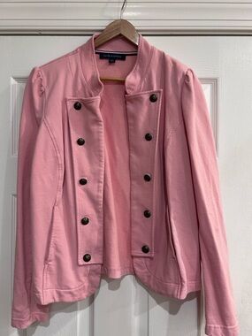 Tommy Hilfiger Light Pink Double-Breasted Military Jacket